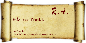 Rács Anett névjegykártya